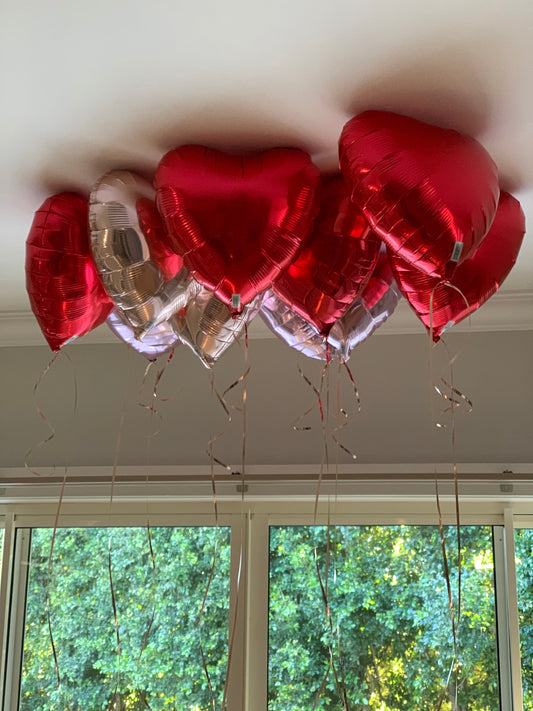 Heart Foil Shape Balloon  Set Up