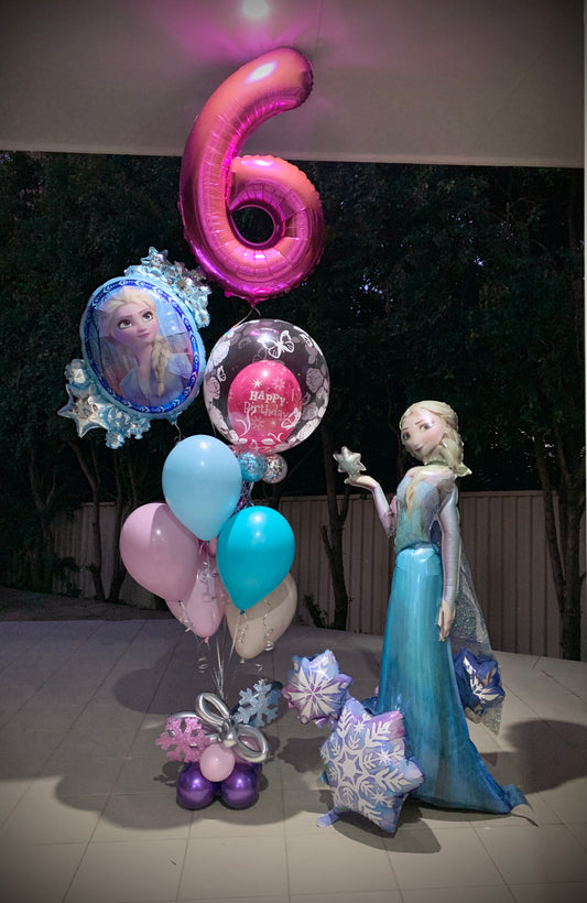 6th Frozen Balloon Bouquets Set Up