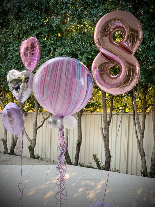 8th Foil Shape Helium Balloon Bouquets