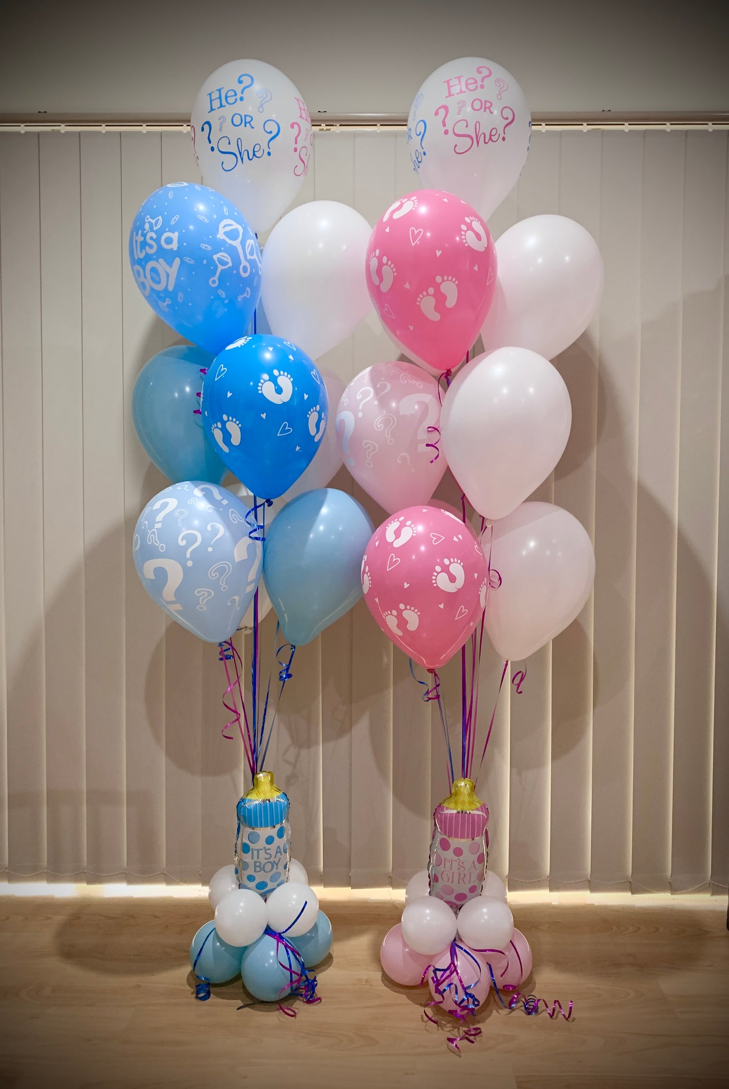 Gender Reveal Helium Balloon Bouquets