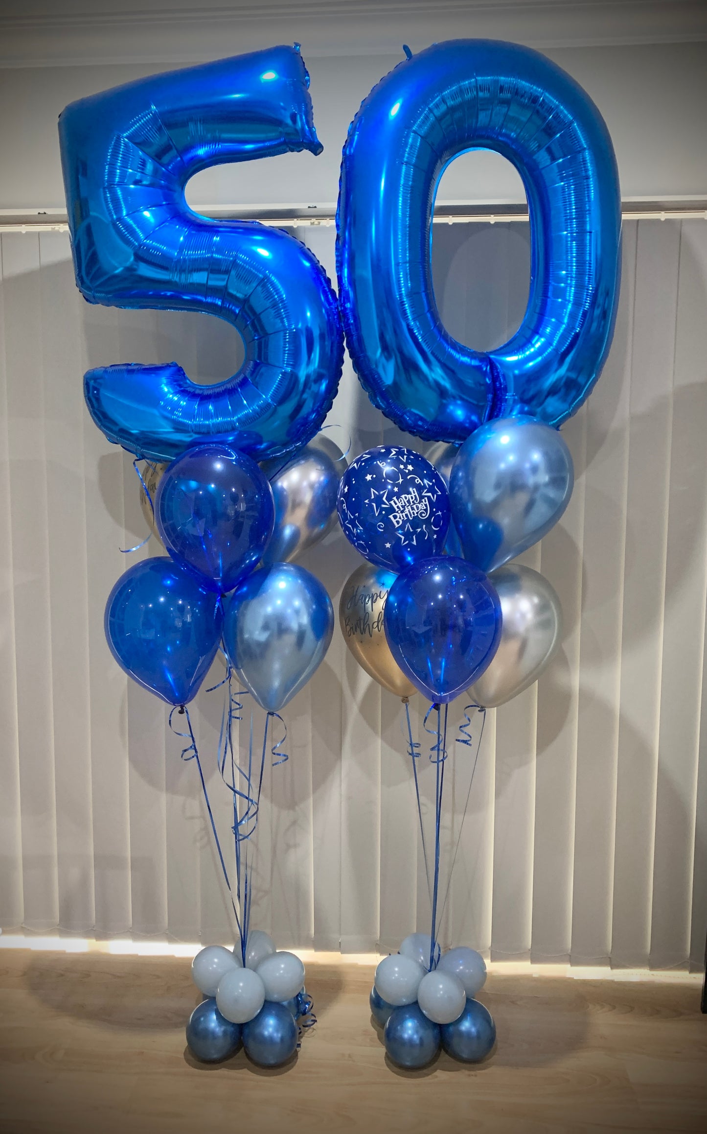 50th Foil Shape Helium Balloon Bouquets