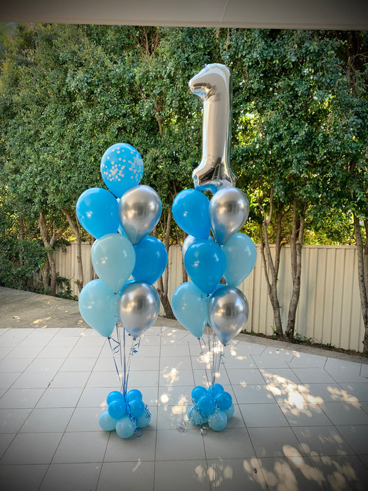 1st Birthday Helium Balloon Bouquets