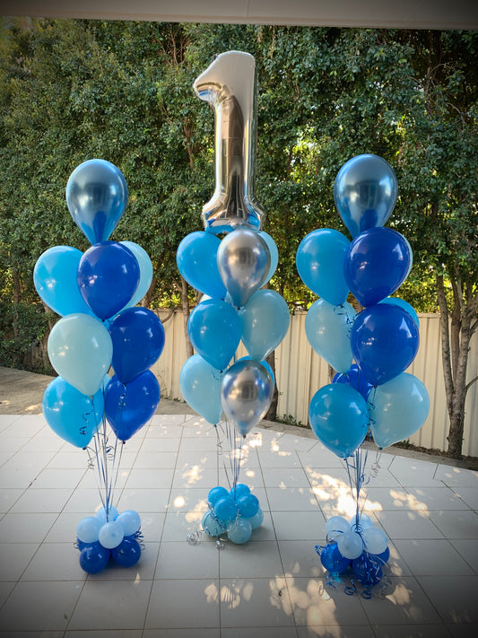 1st Birthday Helium Balloon Bouquets