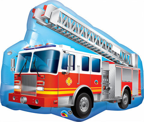 Fire Truck Foil Shape helium Balloon Bouquet