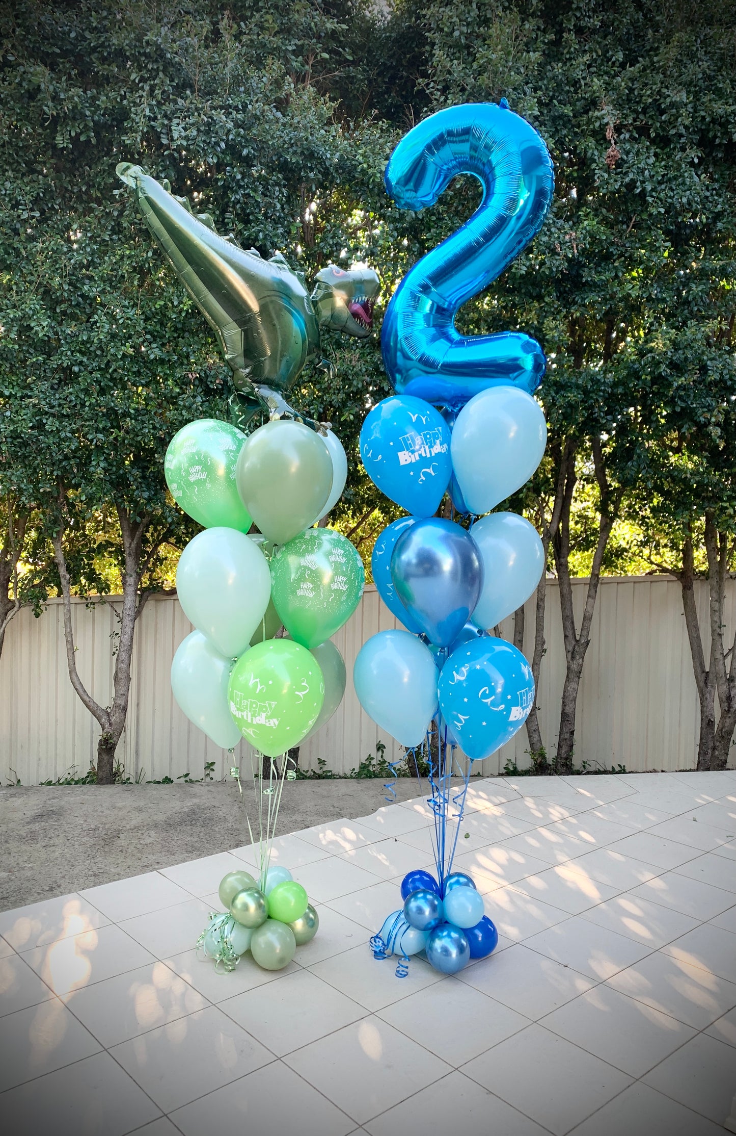 2nd Dinosaur Birthday Helium Balloons Bouquet
