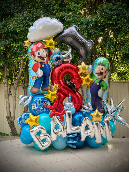 Balan 8th Mario Luigi Birthday Balloons Marquee
