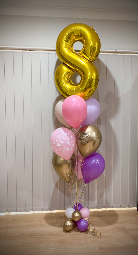 8th Foil Shape Helium Balloons Bouquets