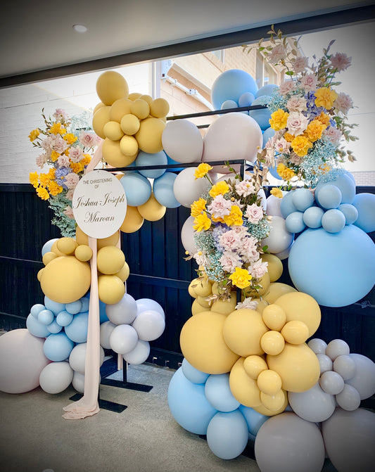 Christening Organic Style Balloons Garland
