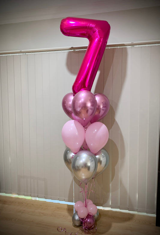 7th Foil Shape Helium Balloons Bouquets