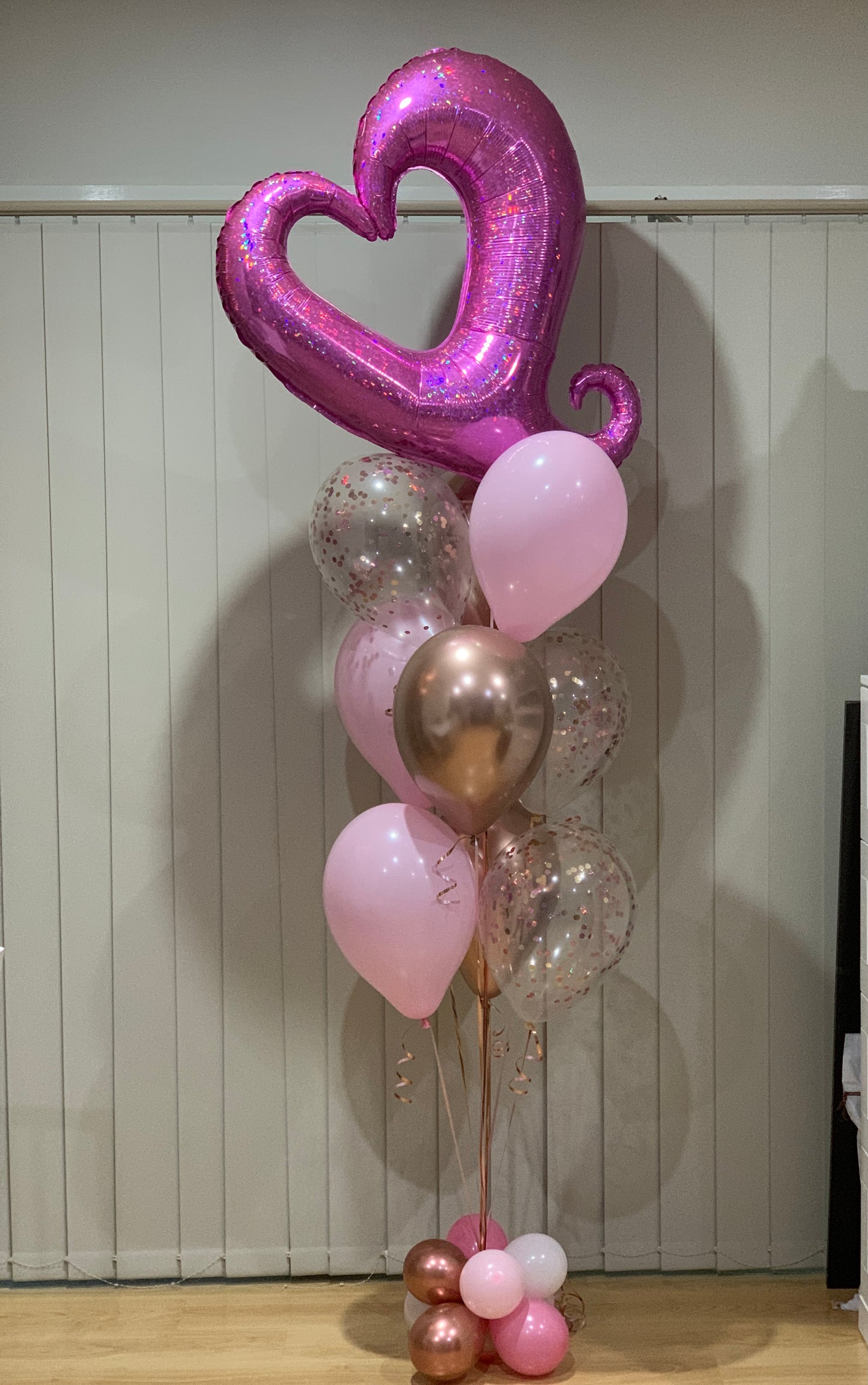 Confetti Heart Foil Shape Helium Balloons Bouquets