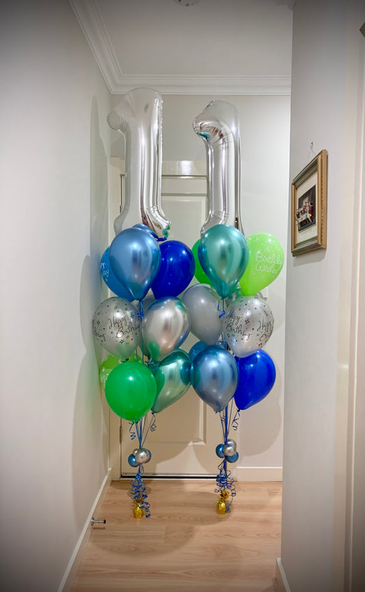 11th Foil Shape Helium Balloons Bouquet