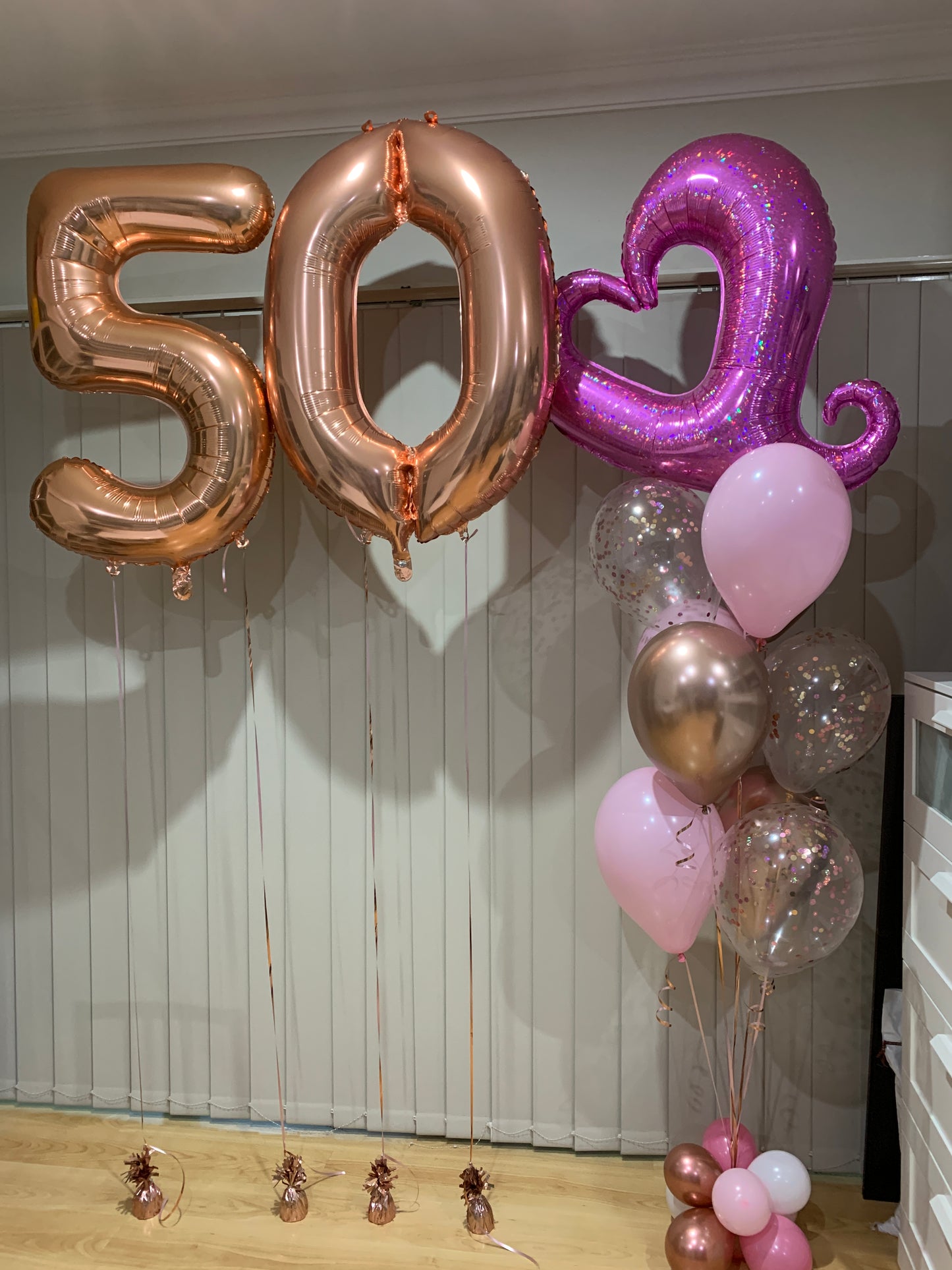 50th Foil Number Helium Balloons Bouquets