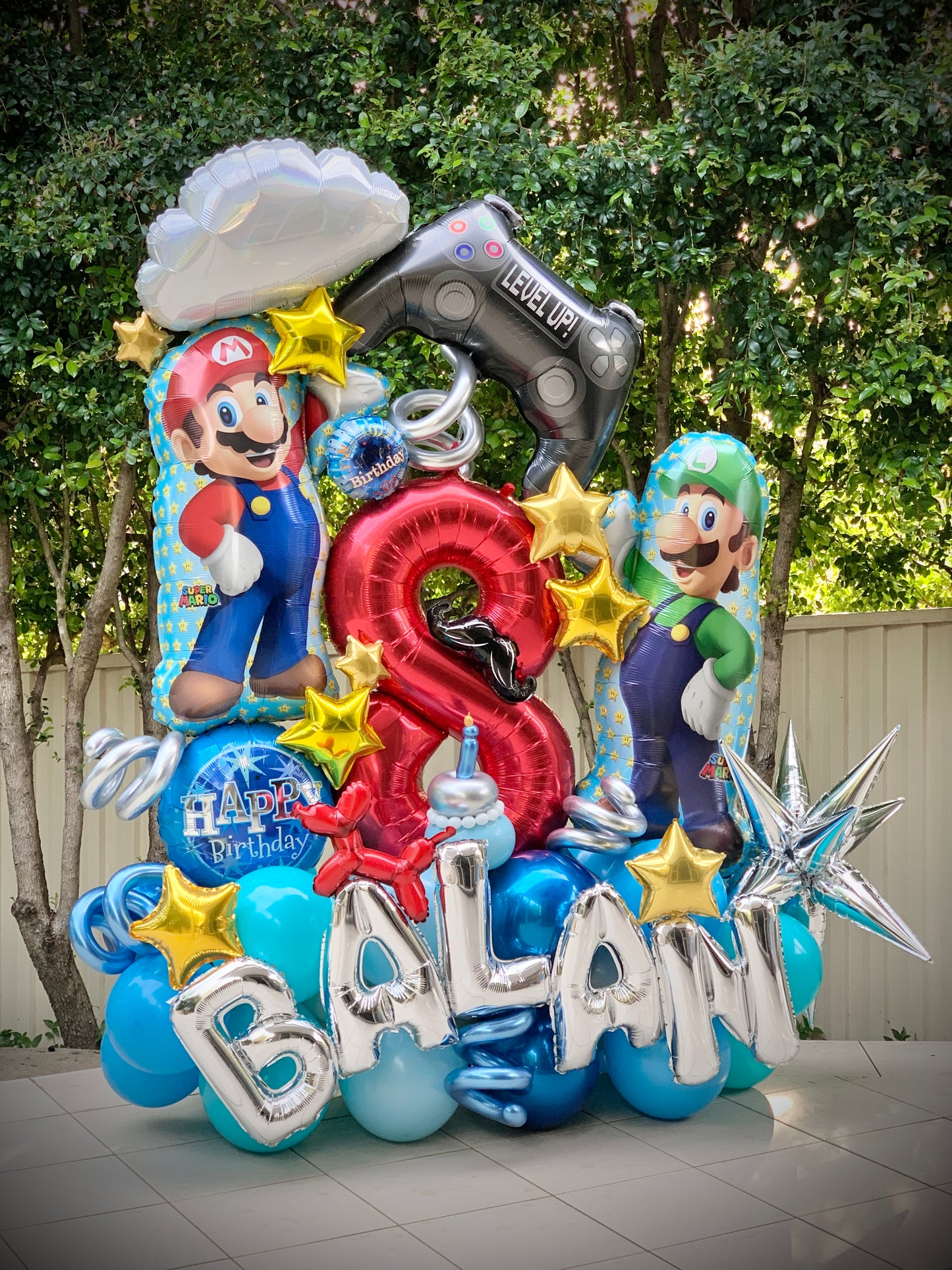 Balan 8th Mario Luigi Birthday Balloons Marquee