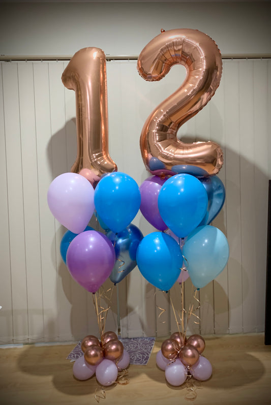 12th Foil Shape Helium Bouquet