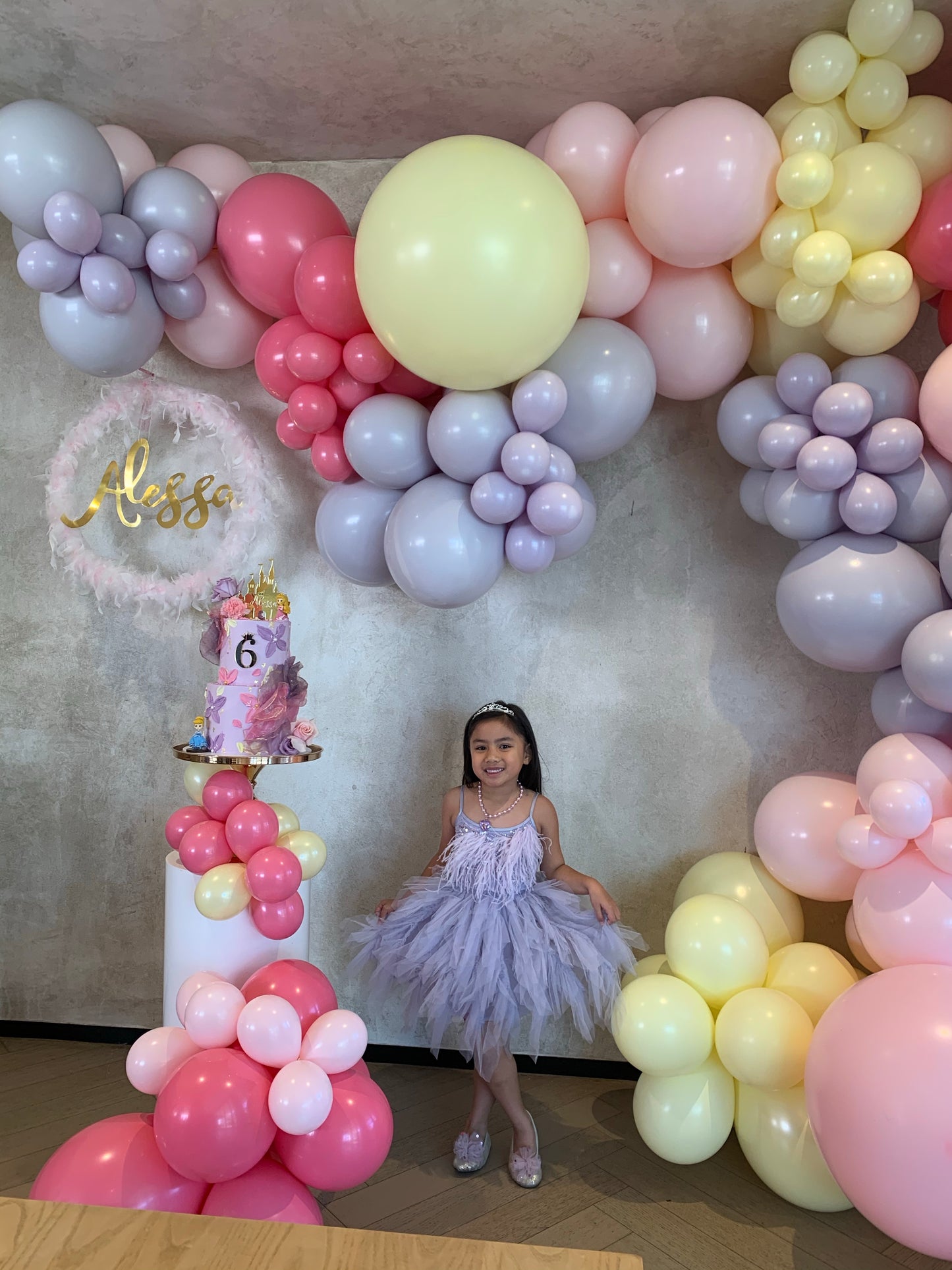 Sweet 6th Birthday Organic Style Balloons Garland