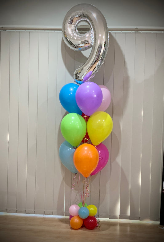 9th Foil Shape Helium Balloons Bouquets