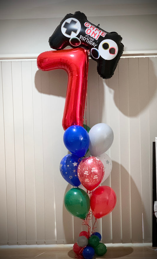 7th Gaming Foil Shape Helium Balloons Bouquets