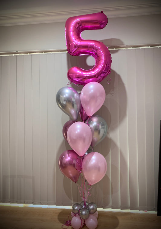 5th Birthday Helium Balloons Bouquet