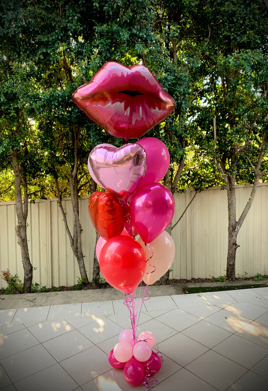 Lips Foil Shape Helium Balloon Bouquets