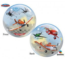 Airplane bubble and 9 balloon helium bouquet
